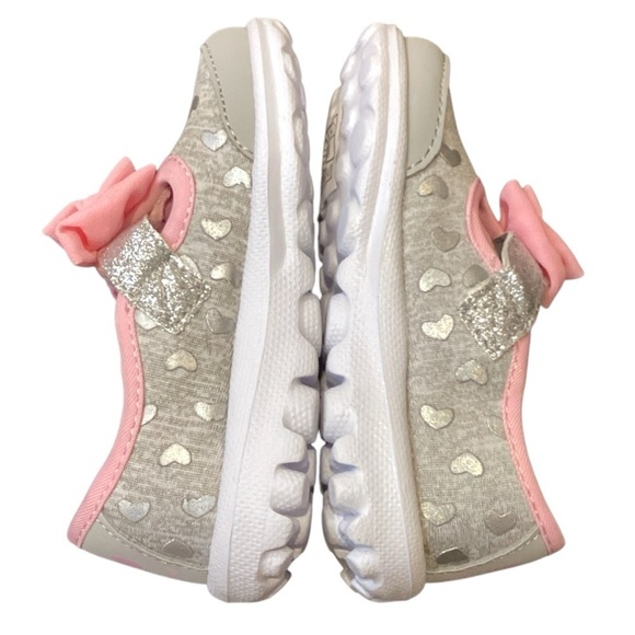 Skechers Go Walk Bitty Hearts Walking Sneakers, Grey & Pink - Size 6 NEW - Picture 5 of 8
